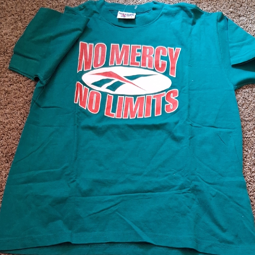Reebok Turquoise No Mercy Tee Vintage 90s